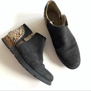 Sorel Major Low Ankle Leopard Print Bootie